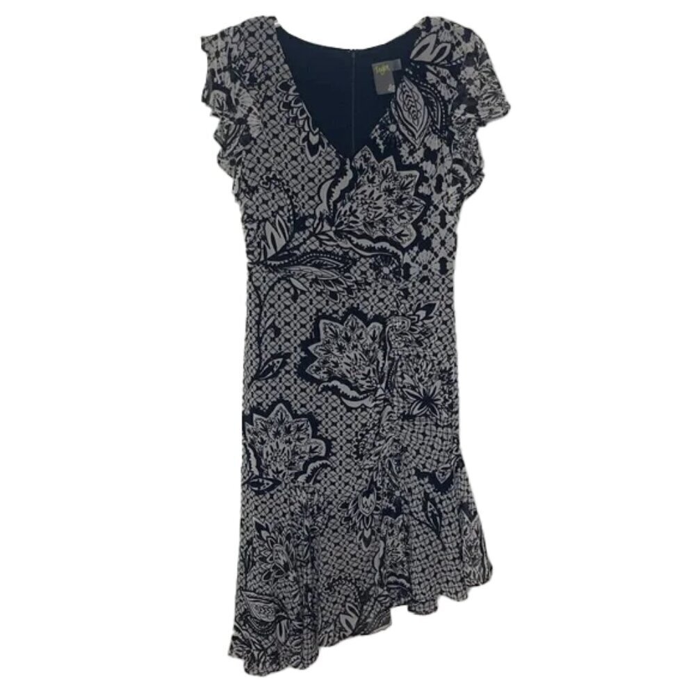 TAYLOR Ruffle Asymmetrical Floral Dress Size 10